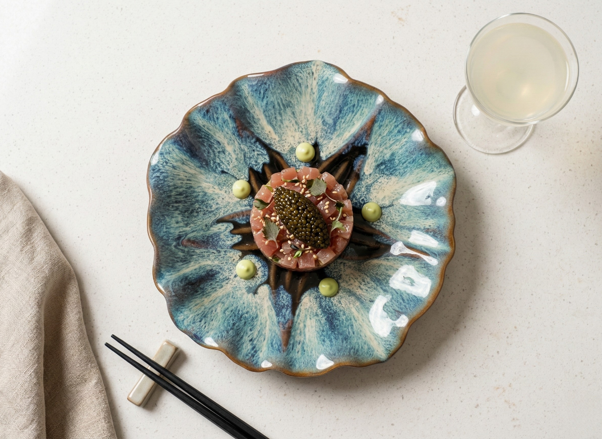 Bluefin Tuna Tartare, Oscietra Caviar & Wasabi Cream – Deep Ocean